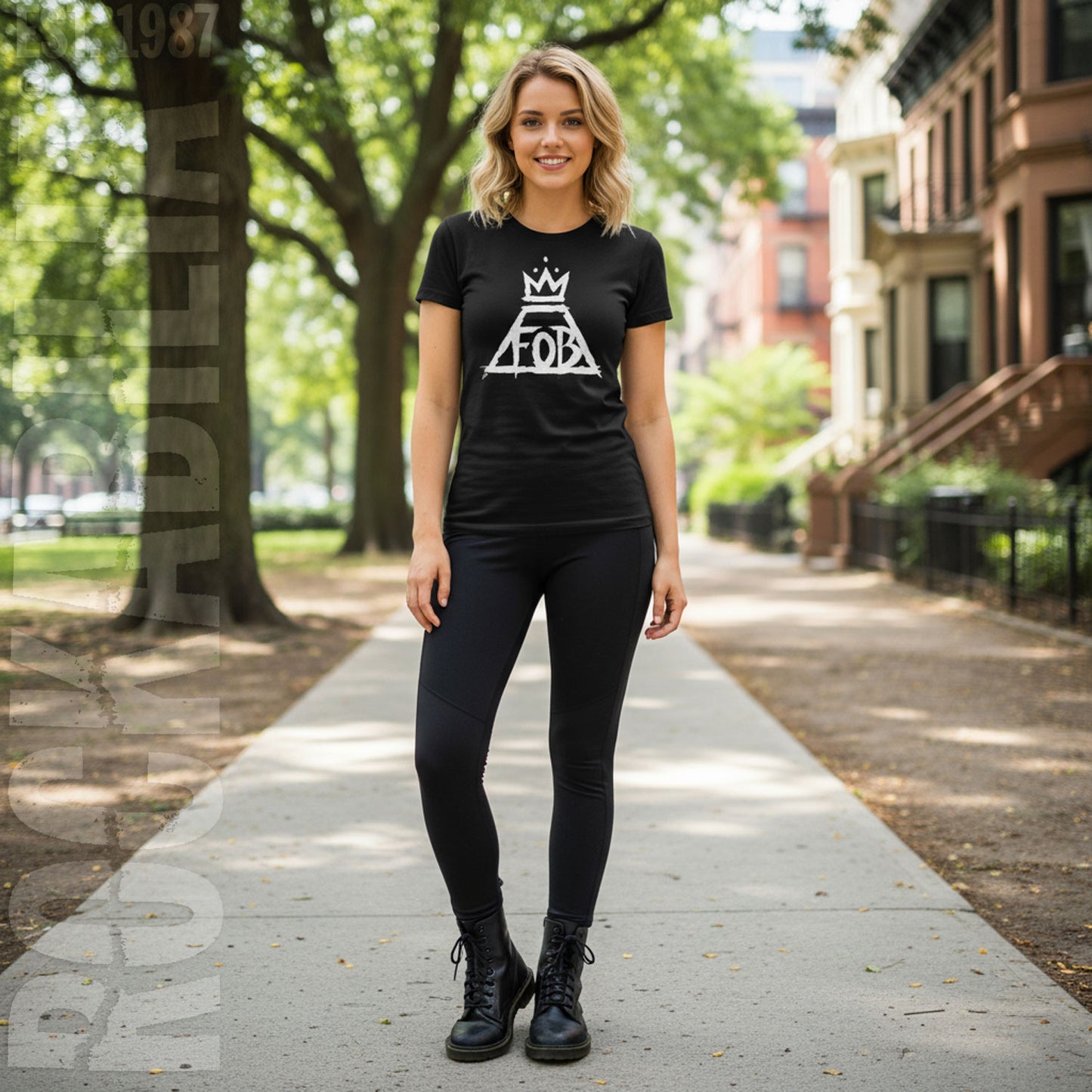 Fall Out Boy Crown Logo - Women's Ladies Tee Junior Top Alt 2