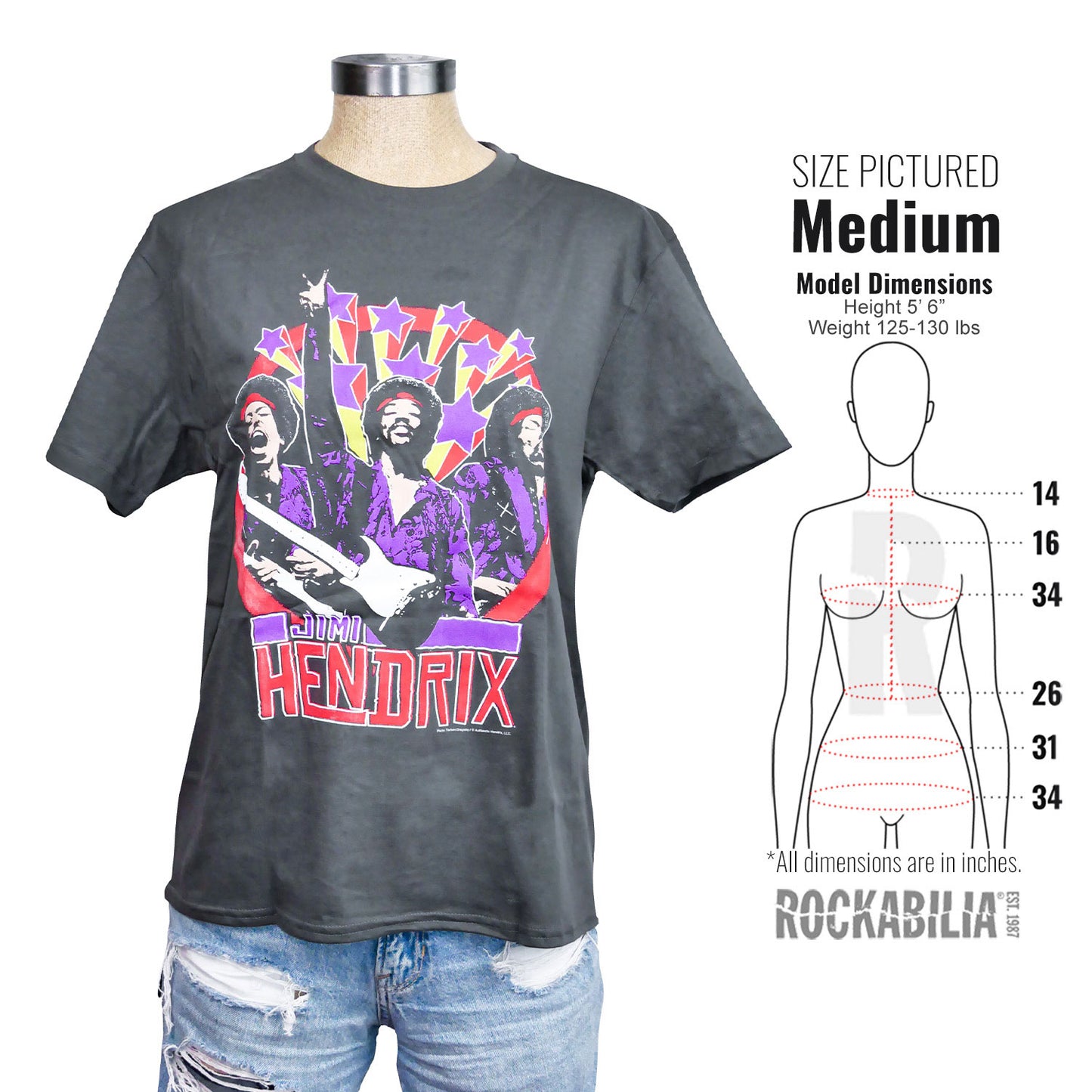 Jimi Hendrix Hendrix Montage Best Boyfriend Tee Junior Top Alt 3