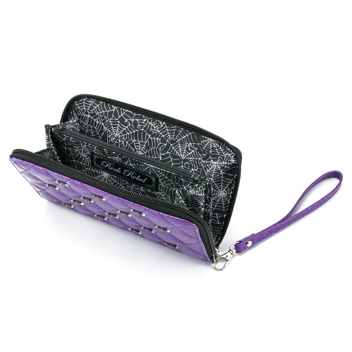 Rock Rebel Studded Bats Zip Around Wallet (Bats Stud) Girls Wallet Back
