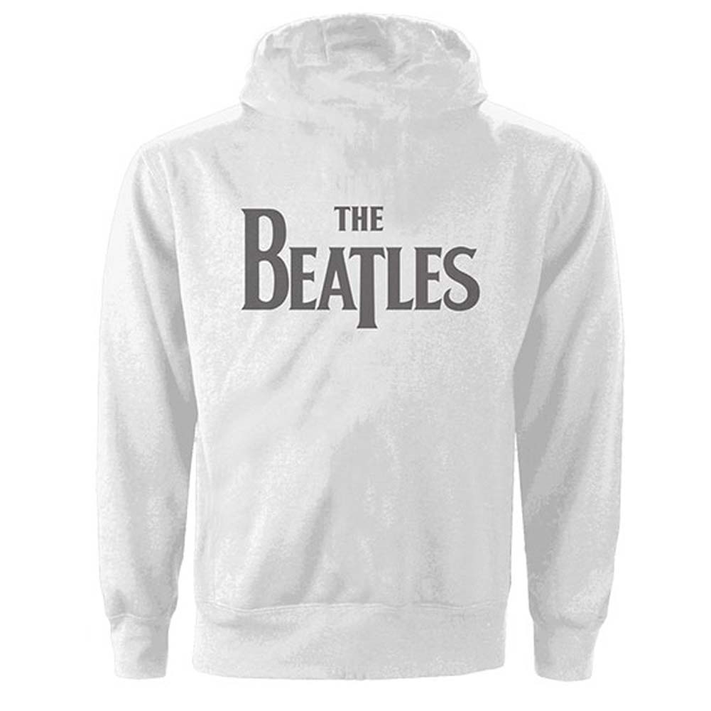 Beatles Drop T Logo (Back Print) Ladies Zipped Hoodie Junior Top Back