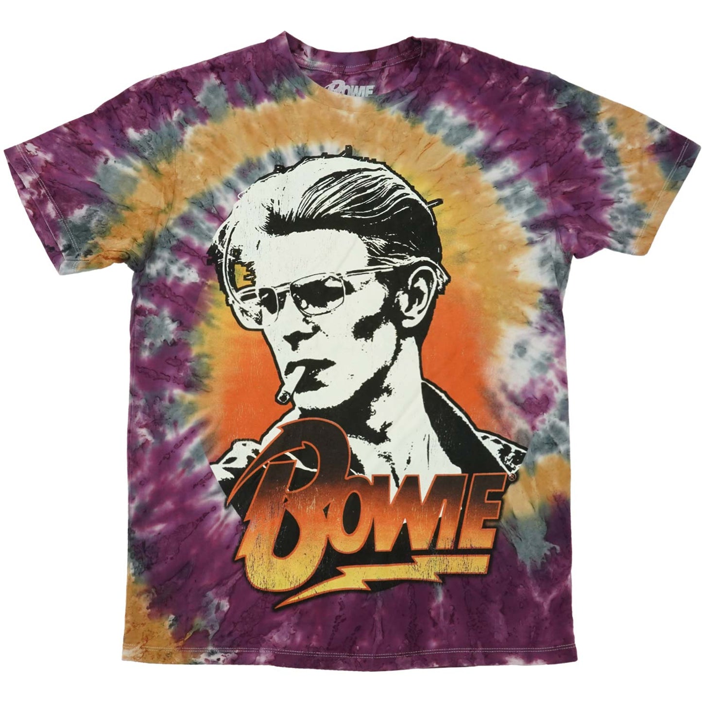David Bowie Smokin Tie Dye T-shirt Front
