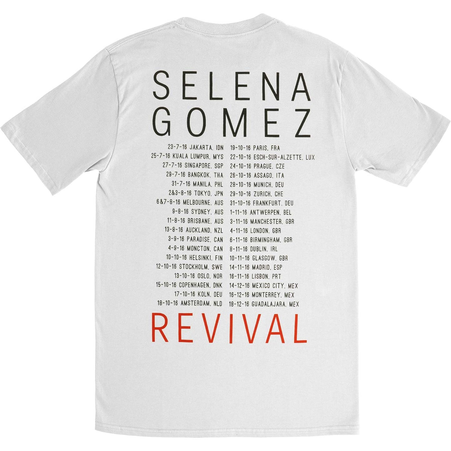 Selena Gomez Bar Stool T-Shirt 2016 Rivial Tour Slim Fit T-shirt Back