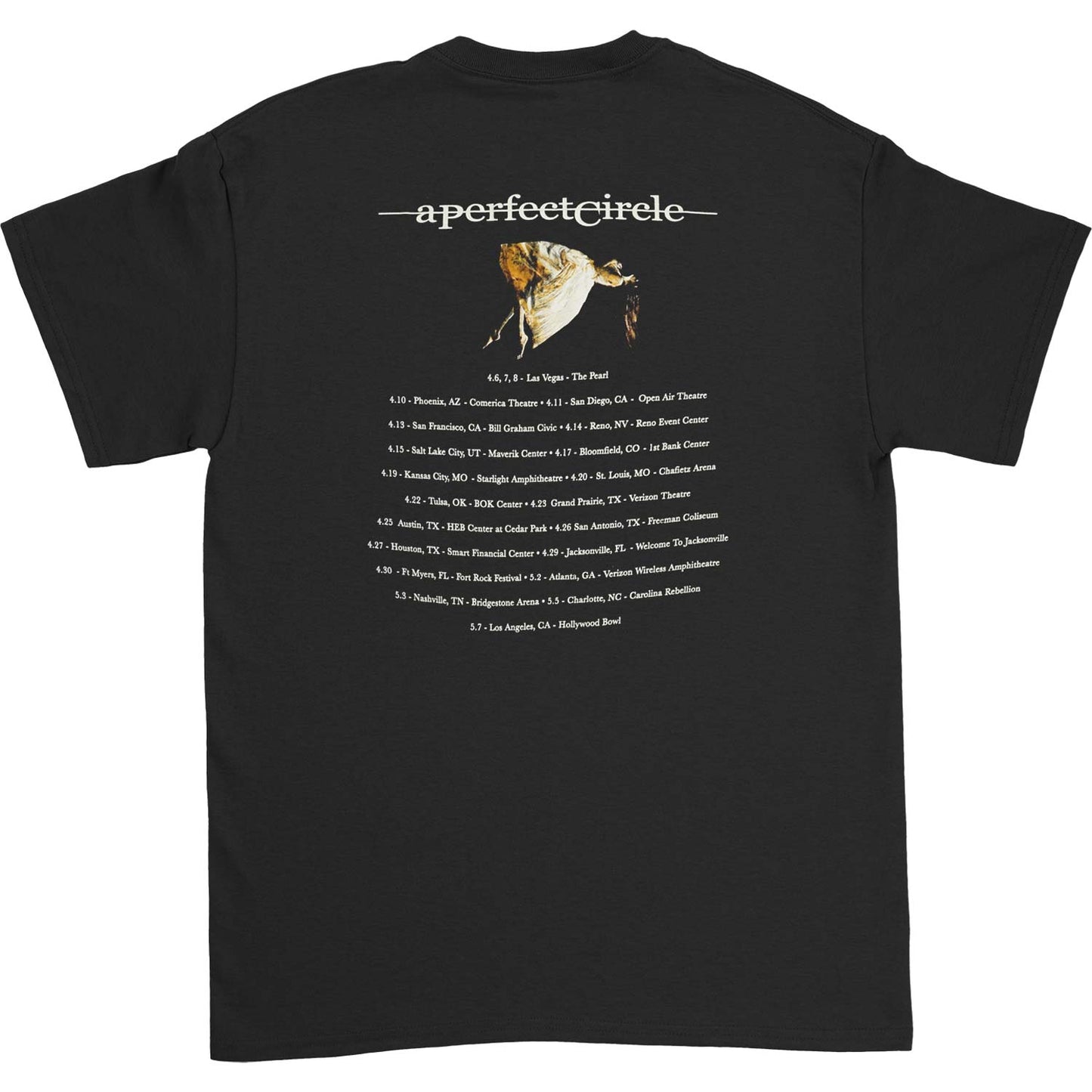 A Perfect Circle Surrender To Gravity Spring Tour T-shirt Back