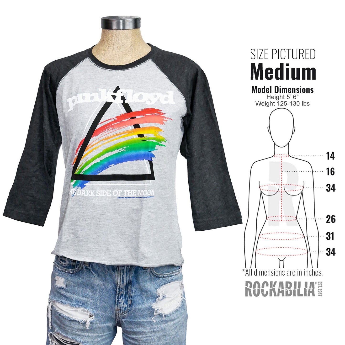 Pink Floyd Spectrum Splash Womens Raglan Womens Raglan Junior Top Alt 3
