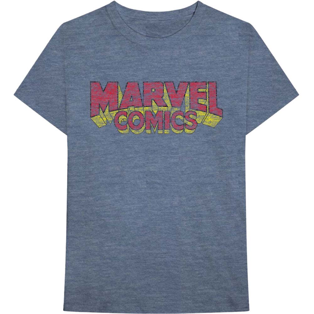 Marvel Comics Distressed Logo Slim Fit T-shirt Front