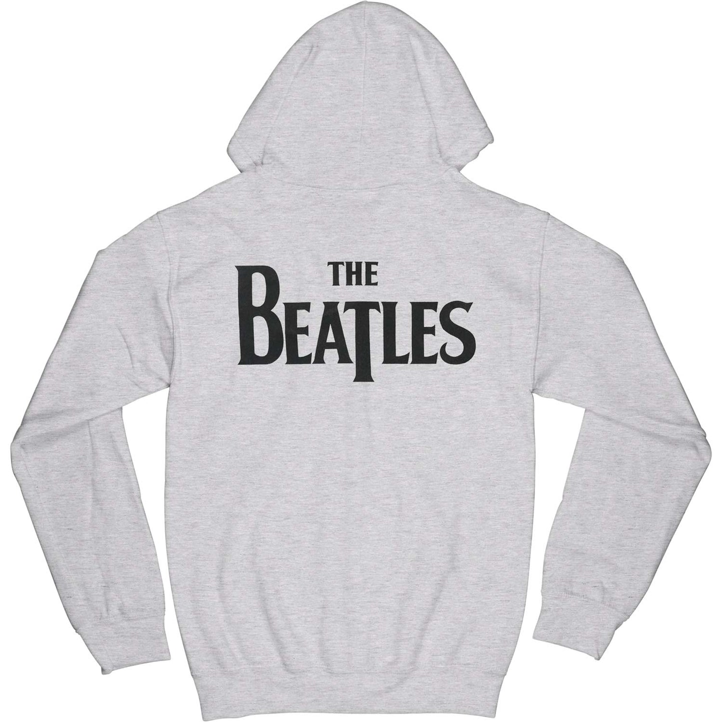 Beatles Drop T Logo (Back Print) Zippered Hooded Sweatshirt Back