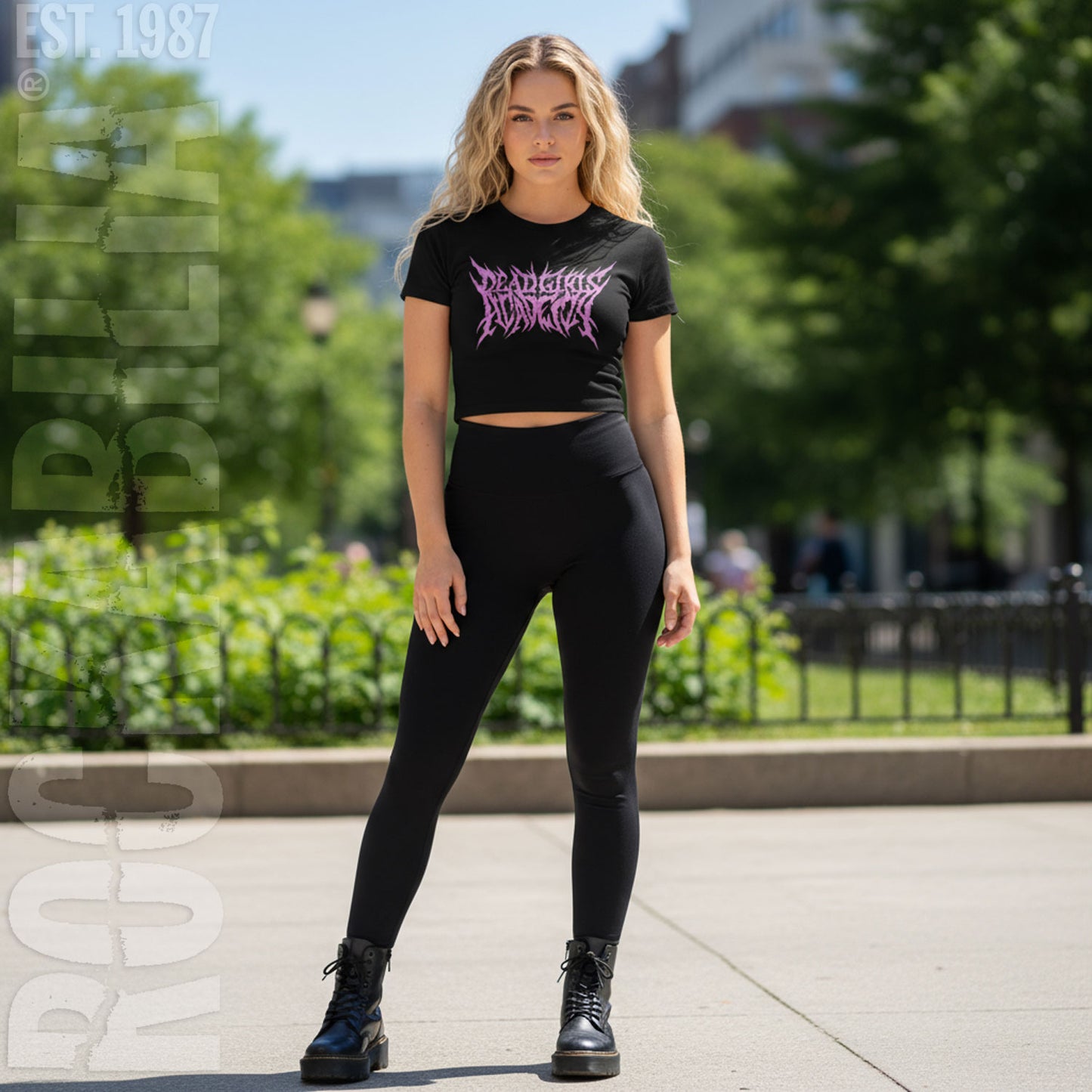 Dead Girls Academy Pink Logo Crop Top Junior Top Alt 2