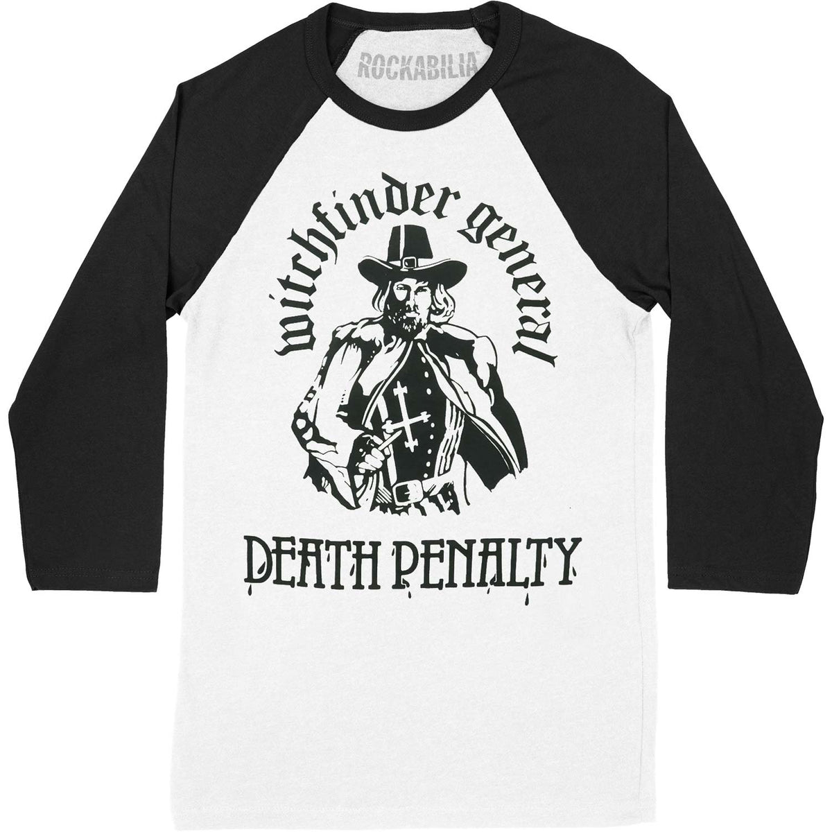 Witchfinder General (Band) Matthew Hopkins Raglan Baseball Jersey Front