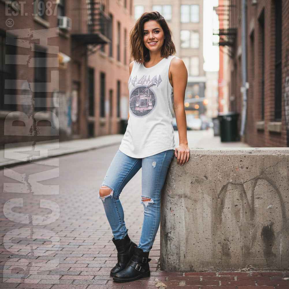 Def Leppard Pinktruckblue Womens Tank Alt 2