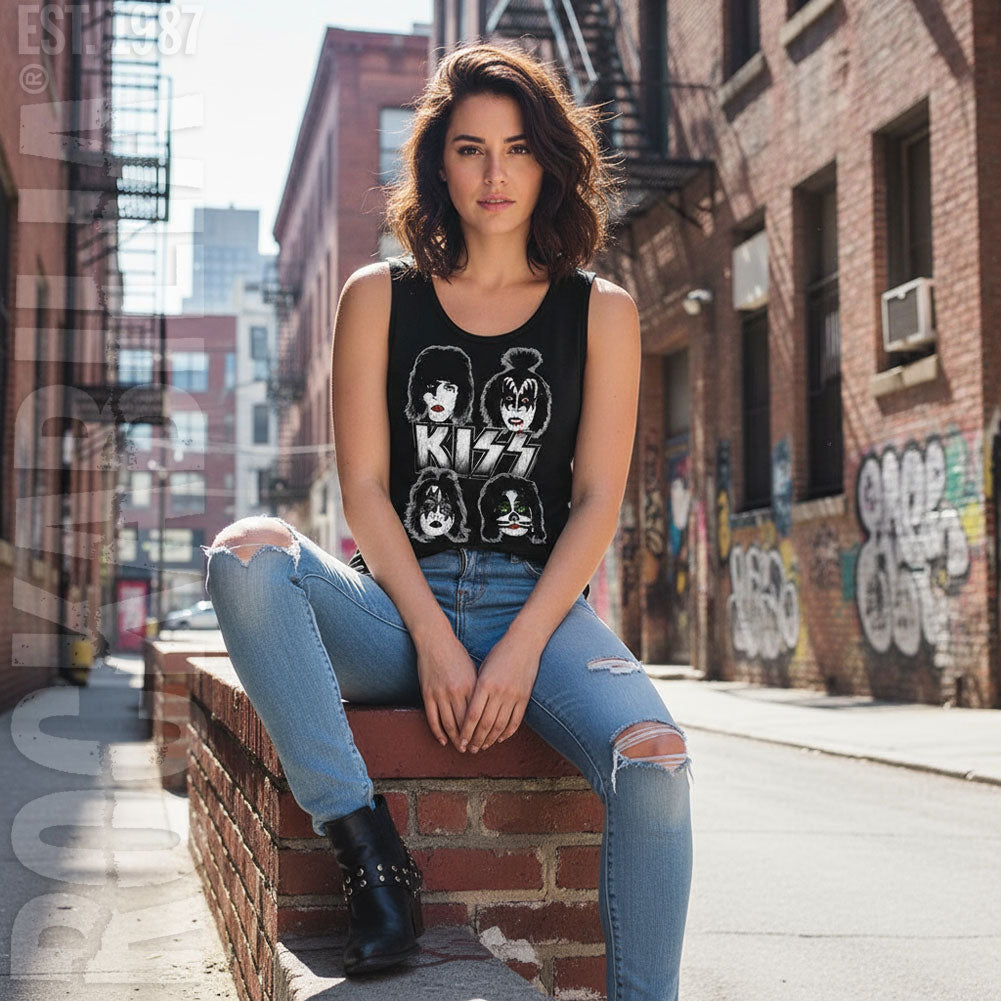 KISS Band Faces Womens Tank Alt 2