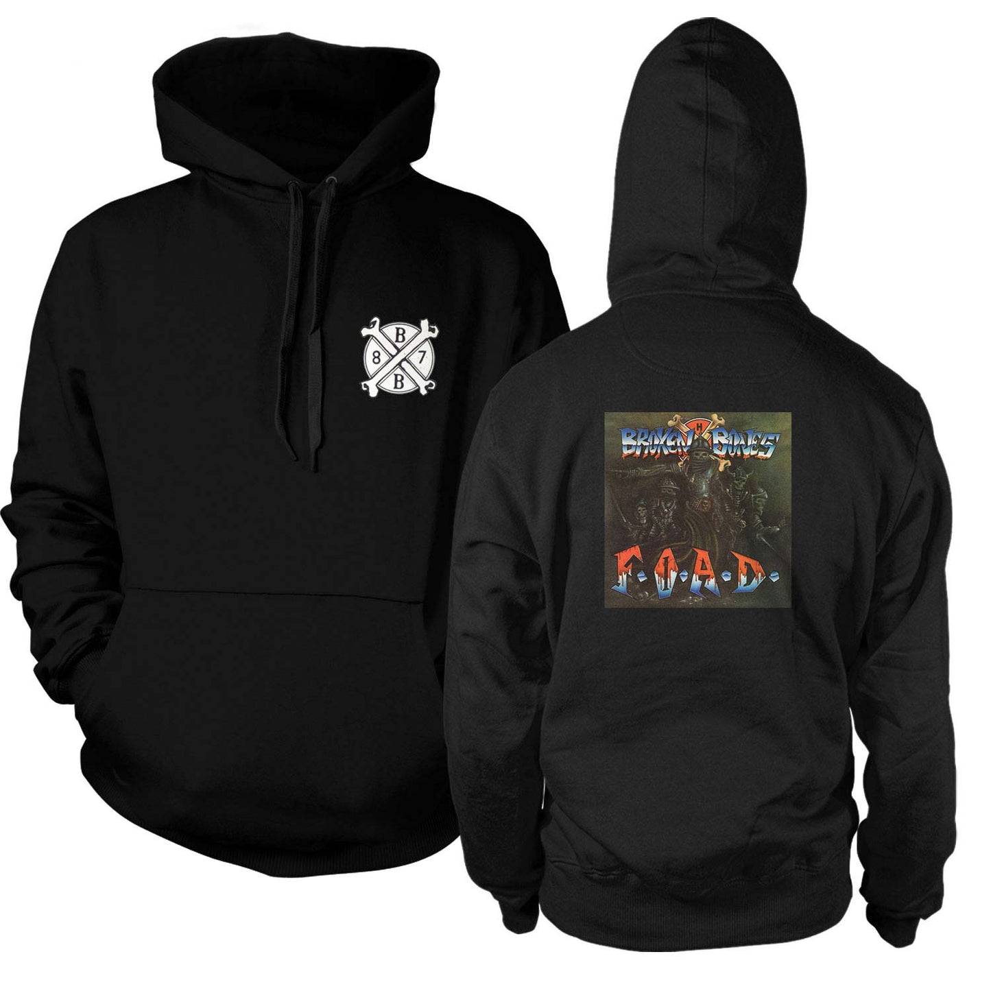Broken Bones FOAD Hoodie Hooded Sweatshirt Front