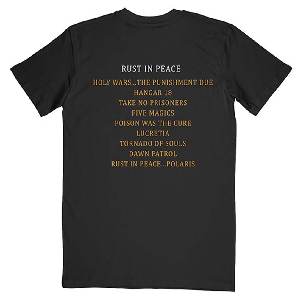 Megadeth Rust In Peace Tracklist (Back Print) Slim Fit T-shirt Back