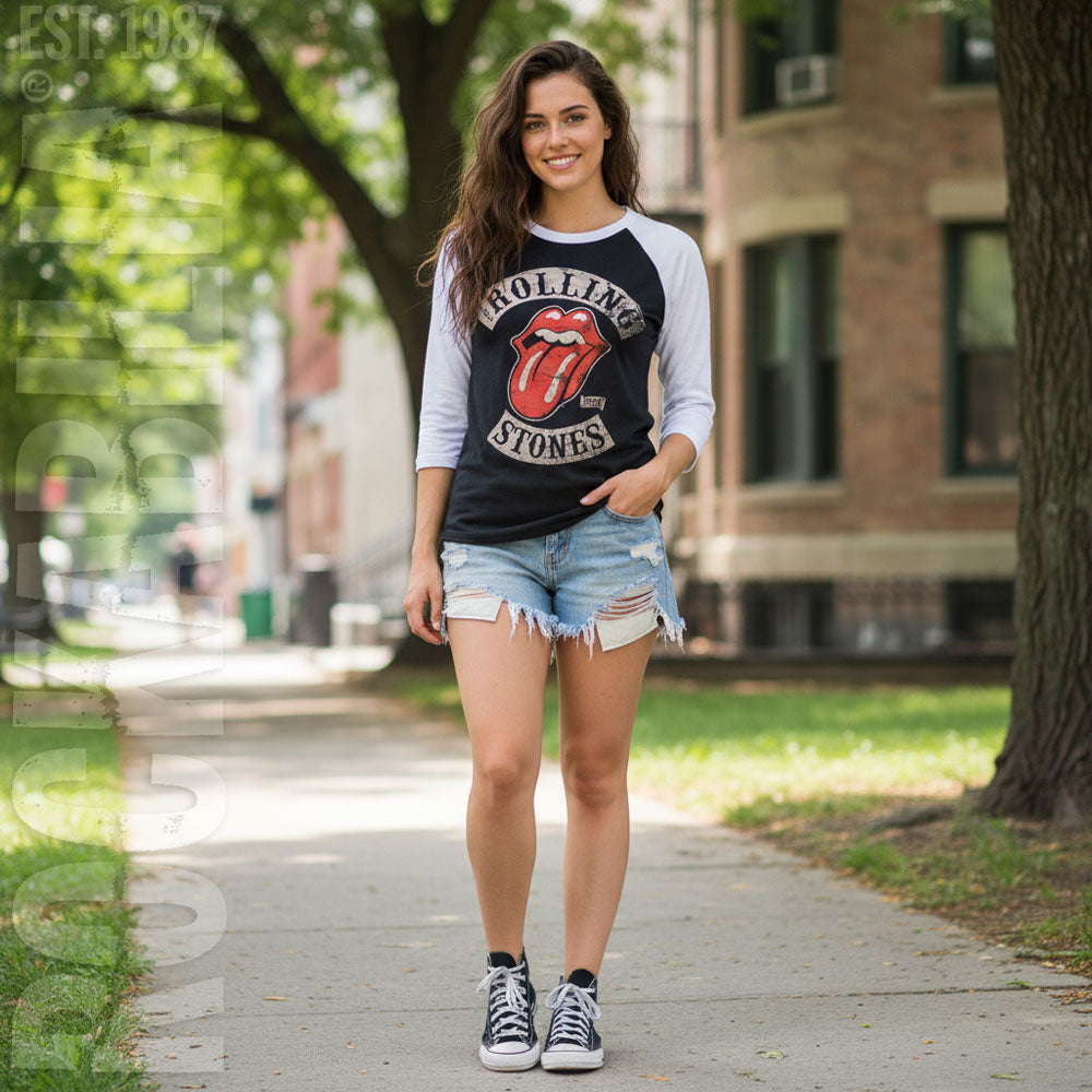 Rolling Stones Tour 78 Ladies Raglan Tee Junior Top Alt 2