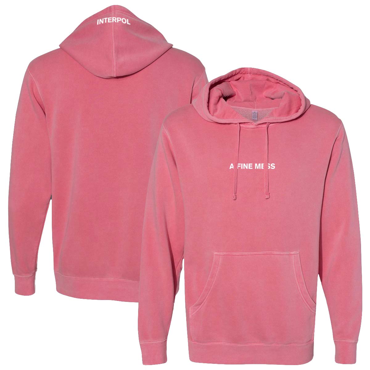 Interpol A Fine Mess Pink Pullover Hoodie Hooded Sweatshirt