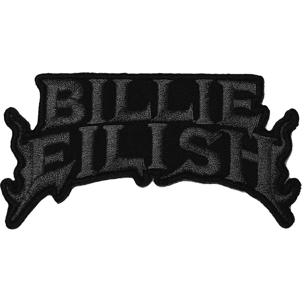 Billie Eilish Flame Black Embroidered Patch Front