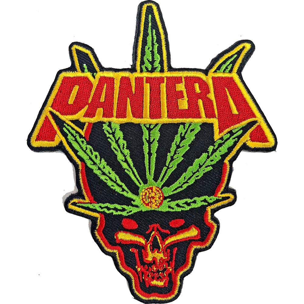 Pantera Leaf Skull Embroidered Patch Front