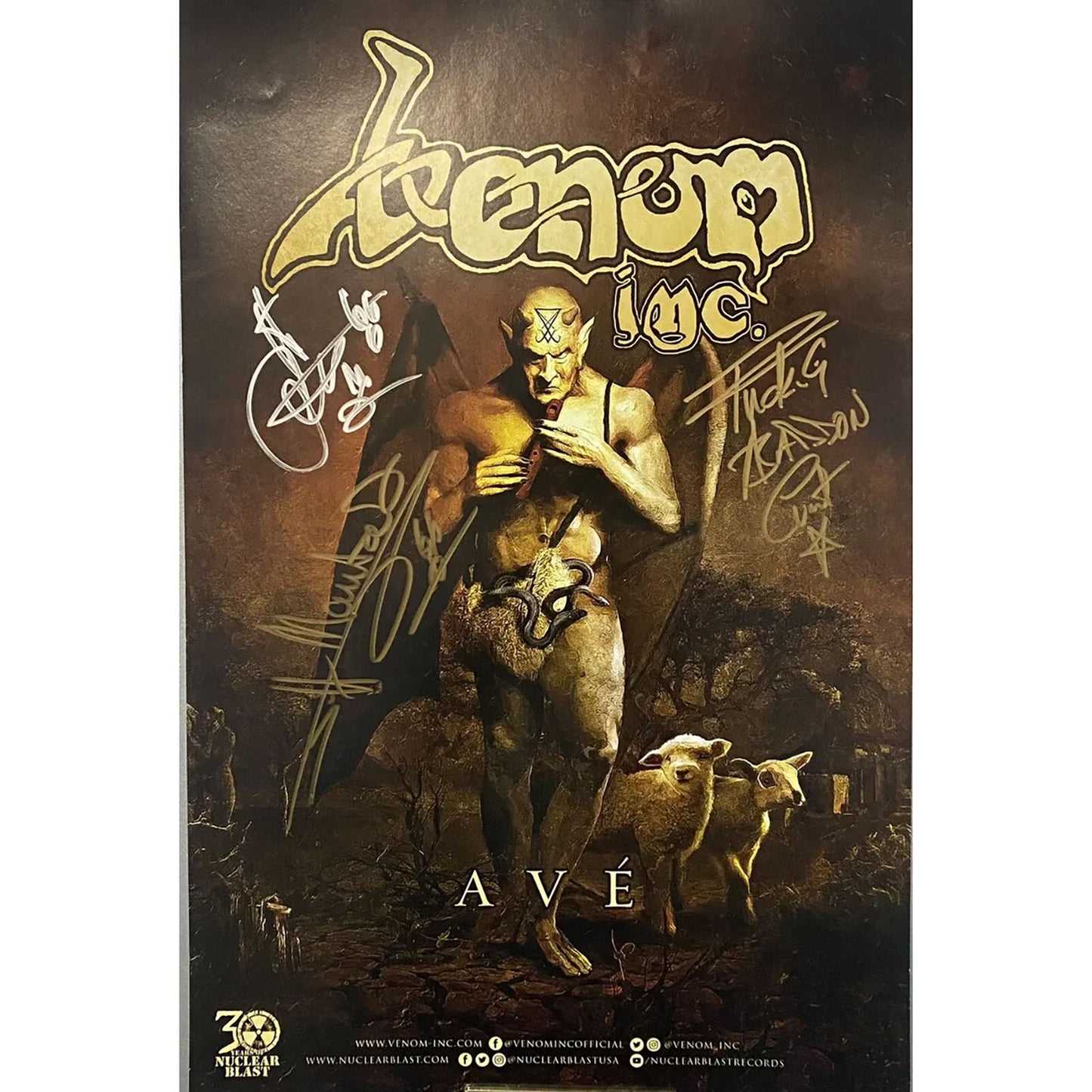 Venom Inc. Ave Signed Poster Concert Promo Poster Front