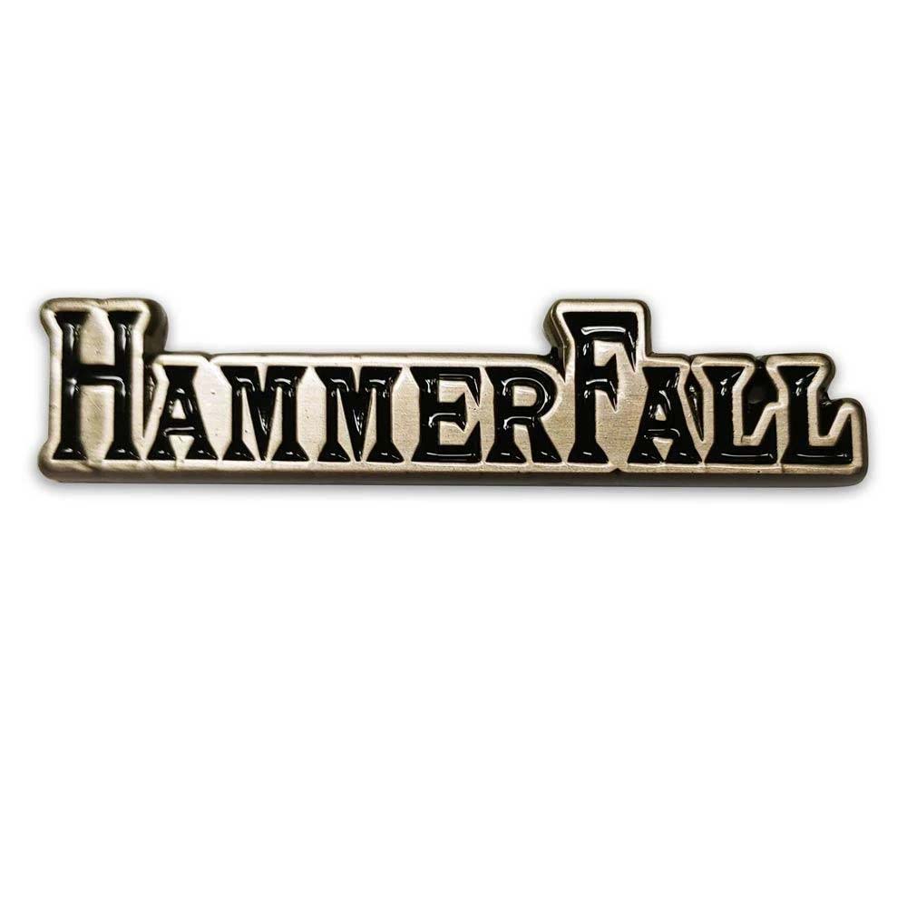Hammerfall Logo Silver Pin Pewter Pin Badge Front