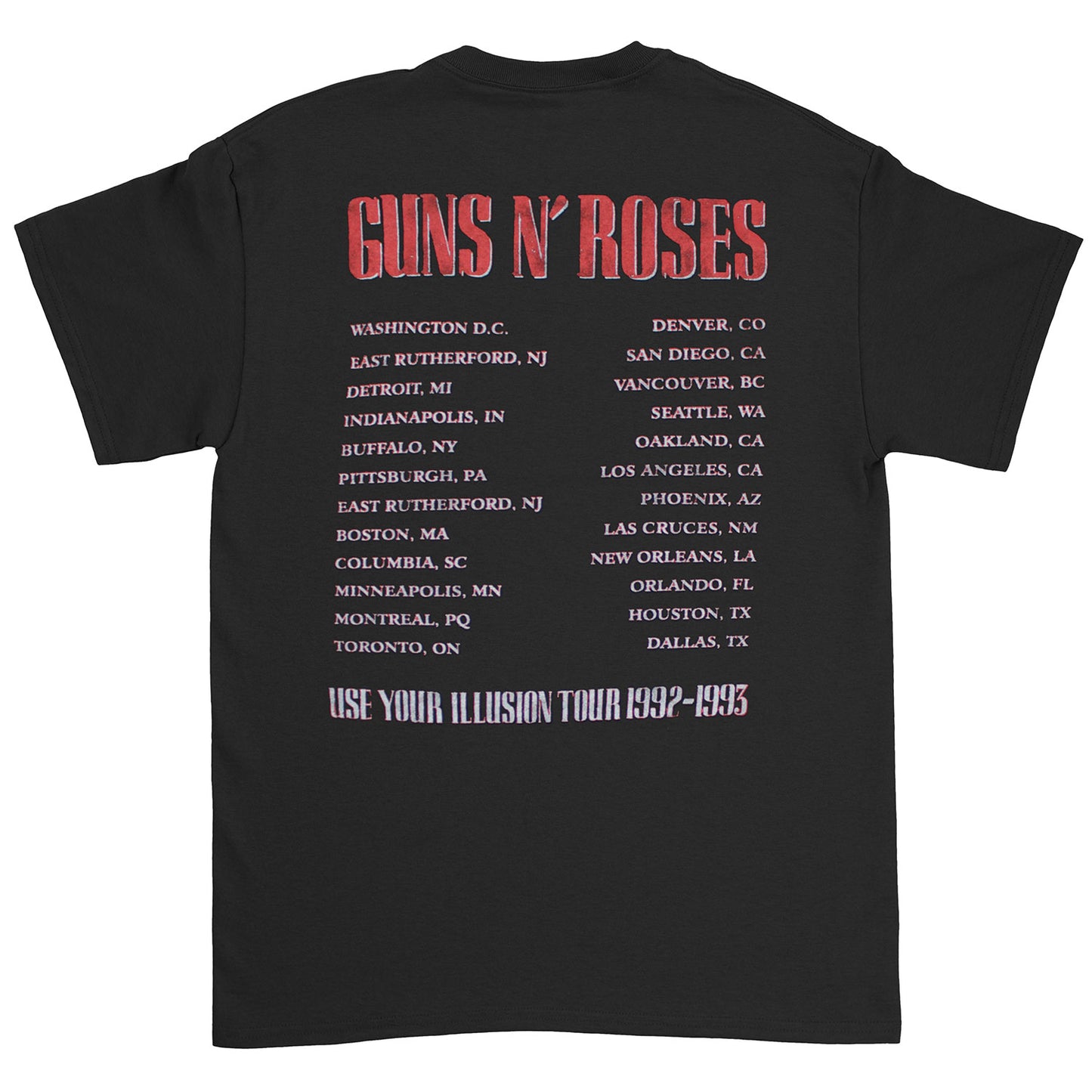 Guns N Roses Illusion Tour (Back Print) Slim Fit T-shirt Back