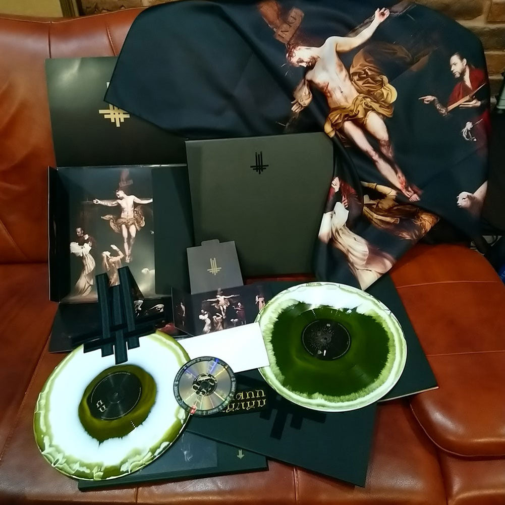 Behemoth I Loved You At Your Darkest 2LP Deluxe BOX Version Nuclear White/Green Splash T-shirt Front