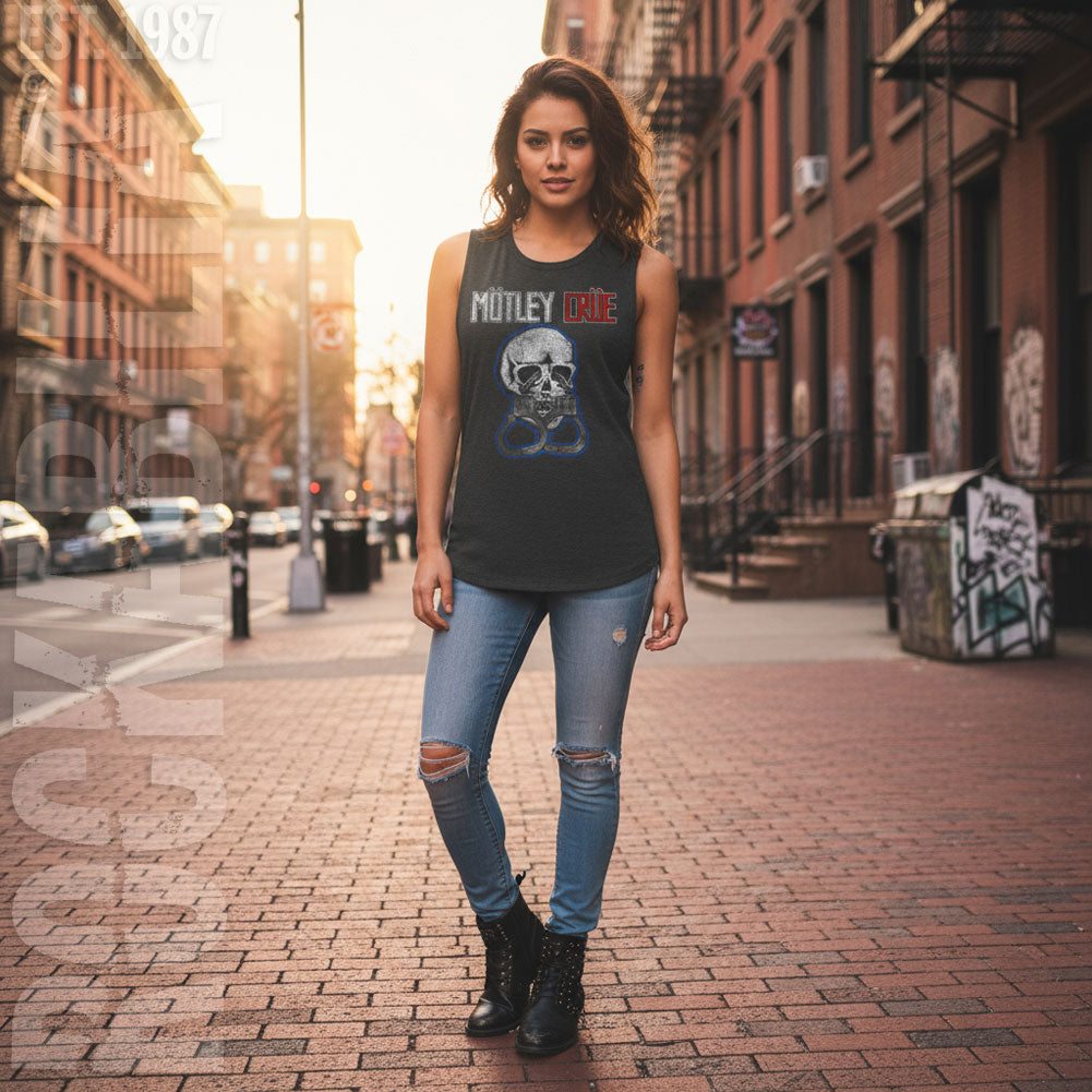 Motley Crue Skull & Cuffs Womens Tank Alt 2