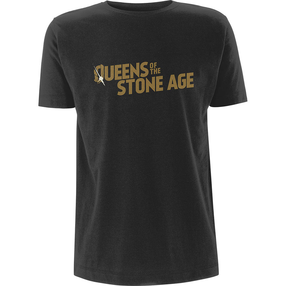 Queens Of The Stone Age Metallic Text Logo Slim Fit T-shirt Front