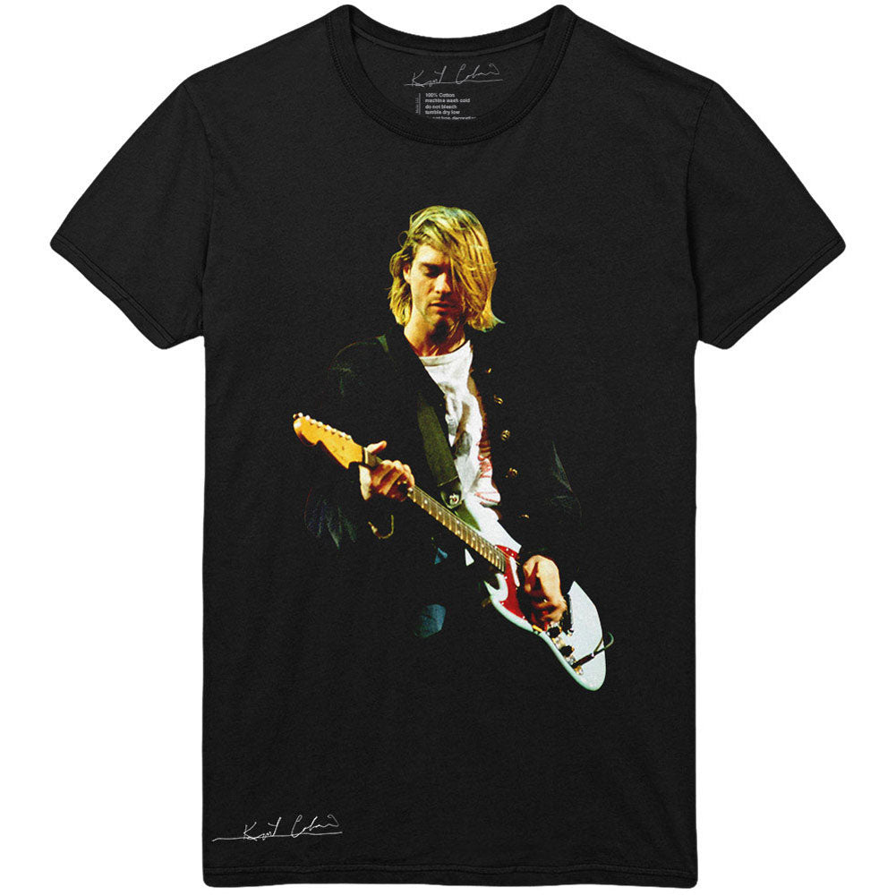 Kurt Cobain Guitar Photo Colour Slim Fit T-shirt Front