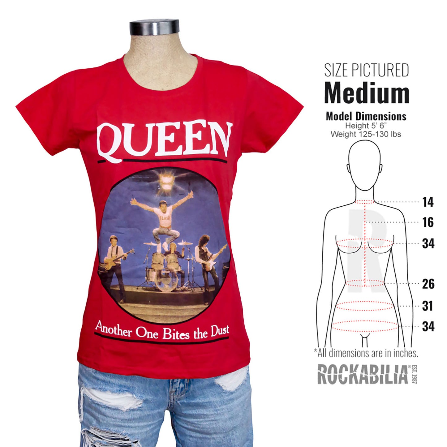 Queen One Bites The Dust Ladies T-Shirt Junior Top Alt 3