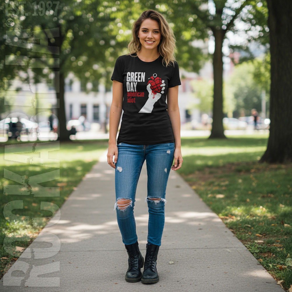 Green Day American Idiot Ladies T-Shirt Junior Top Alt 2
