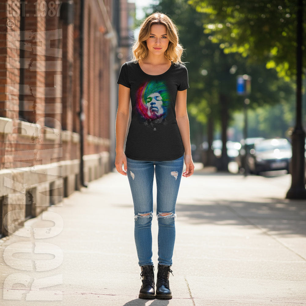 Jimi Hendrix Galaxy Ladies T-Shirt Junior Top Alt 2