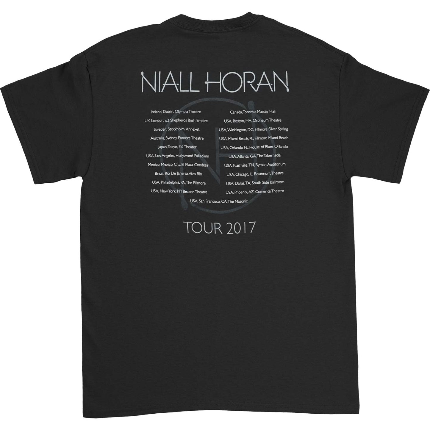 Niall Horan Flicker Sessions 2017 T-shirt Back