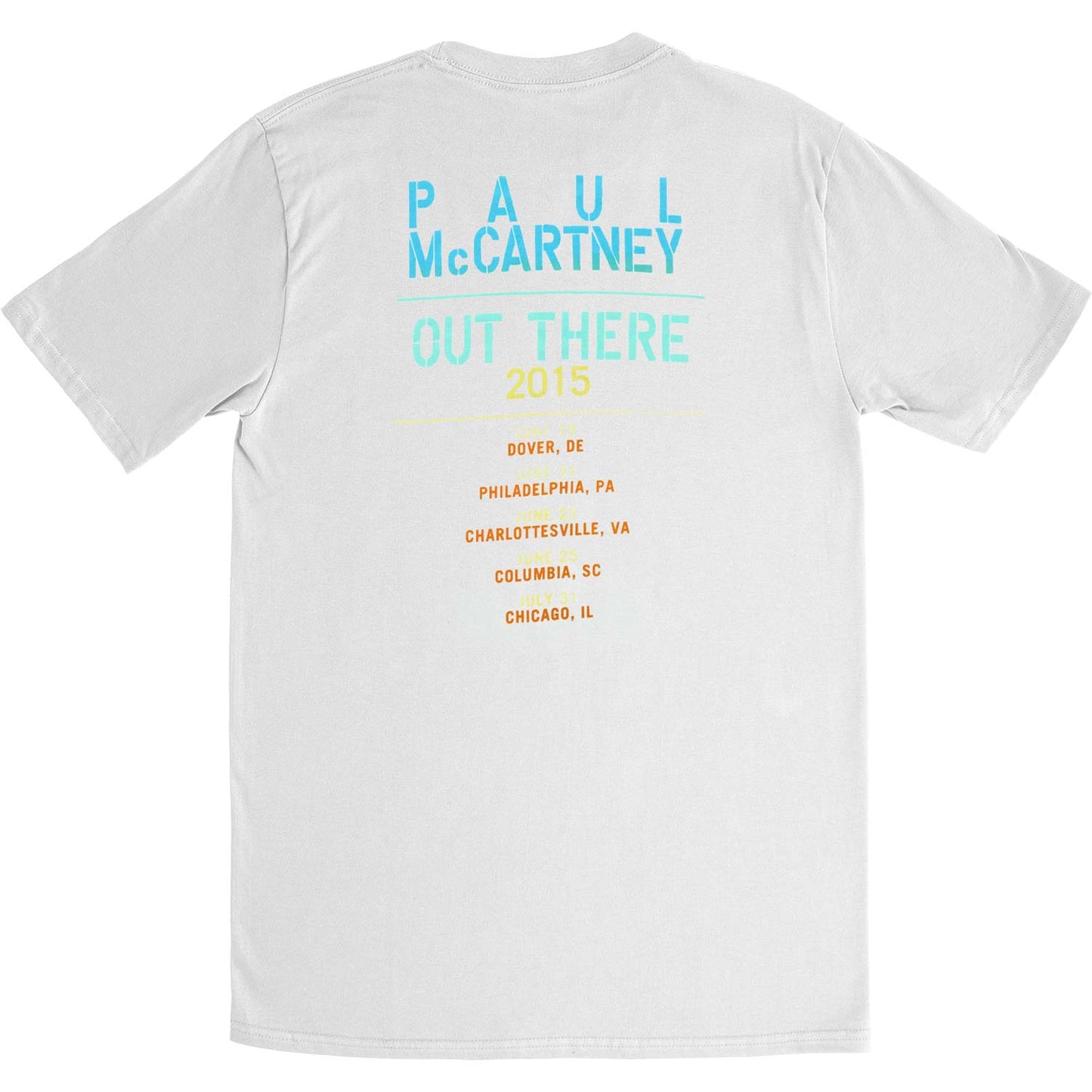 Paul Mccartney Fade Out 2015 Tour Tee Slim Fit T-shirt Back