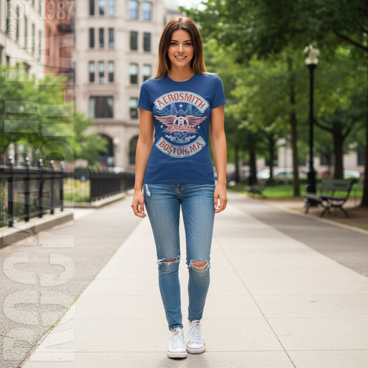 Aerosmith Boston Pride Ladies T-Shirt Junior Top Alt 2