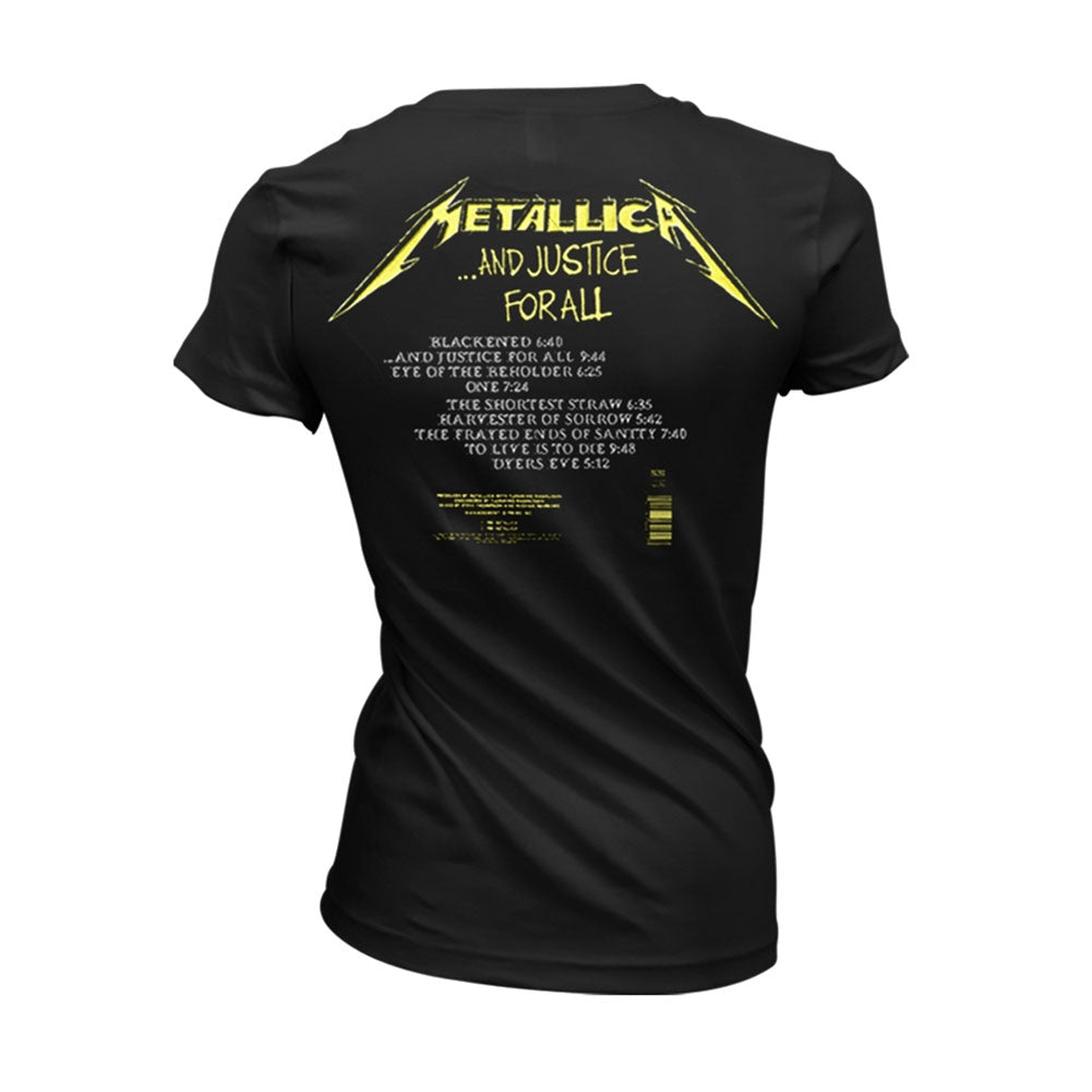 Metallica And Justice For All Tracks (black) Womens T-shirt Back
