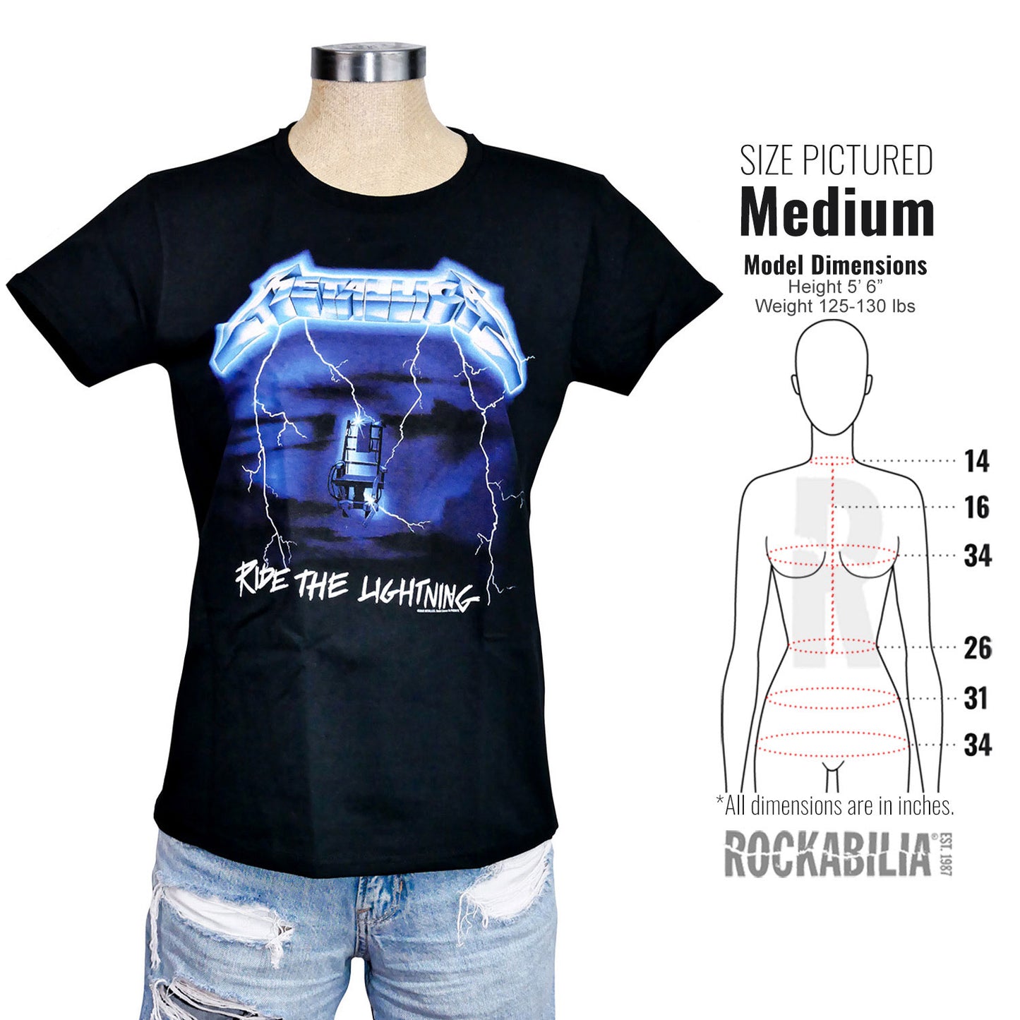Metallica Ride The Lightning Tracks (black) Womens T-shirt Alt 3