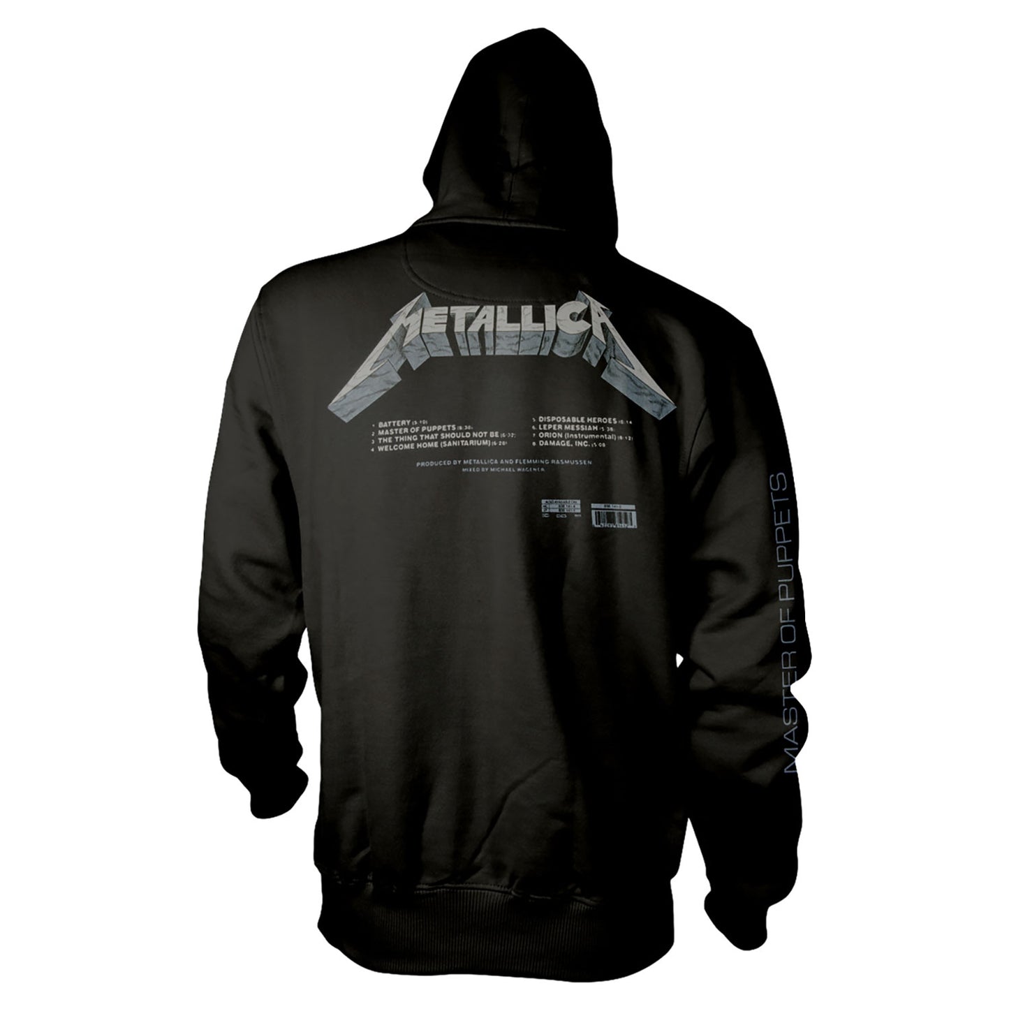 Metallica Master Of Puppets Tracks Hooded Sweatshirt Back