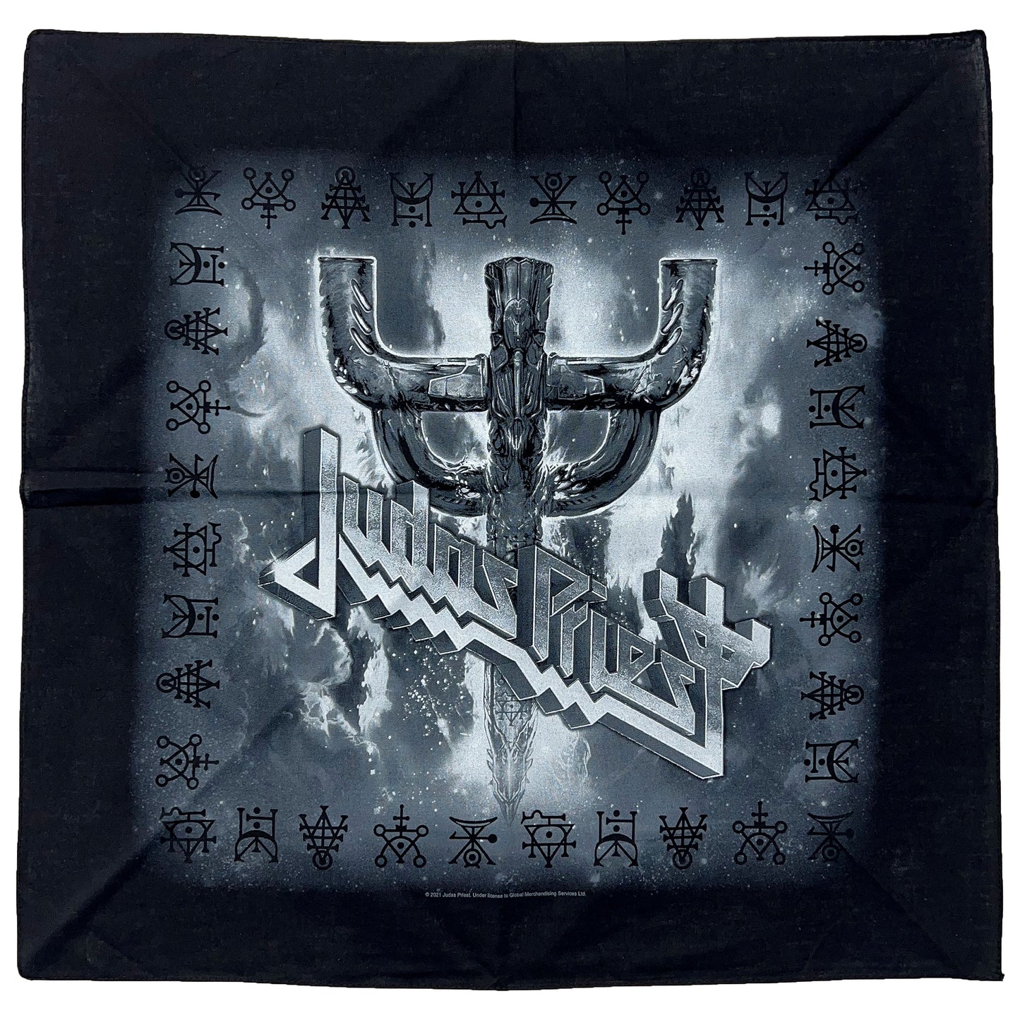 Judas Priest Logo & Fork Bandana Front