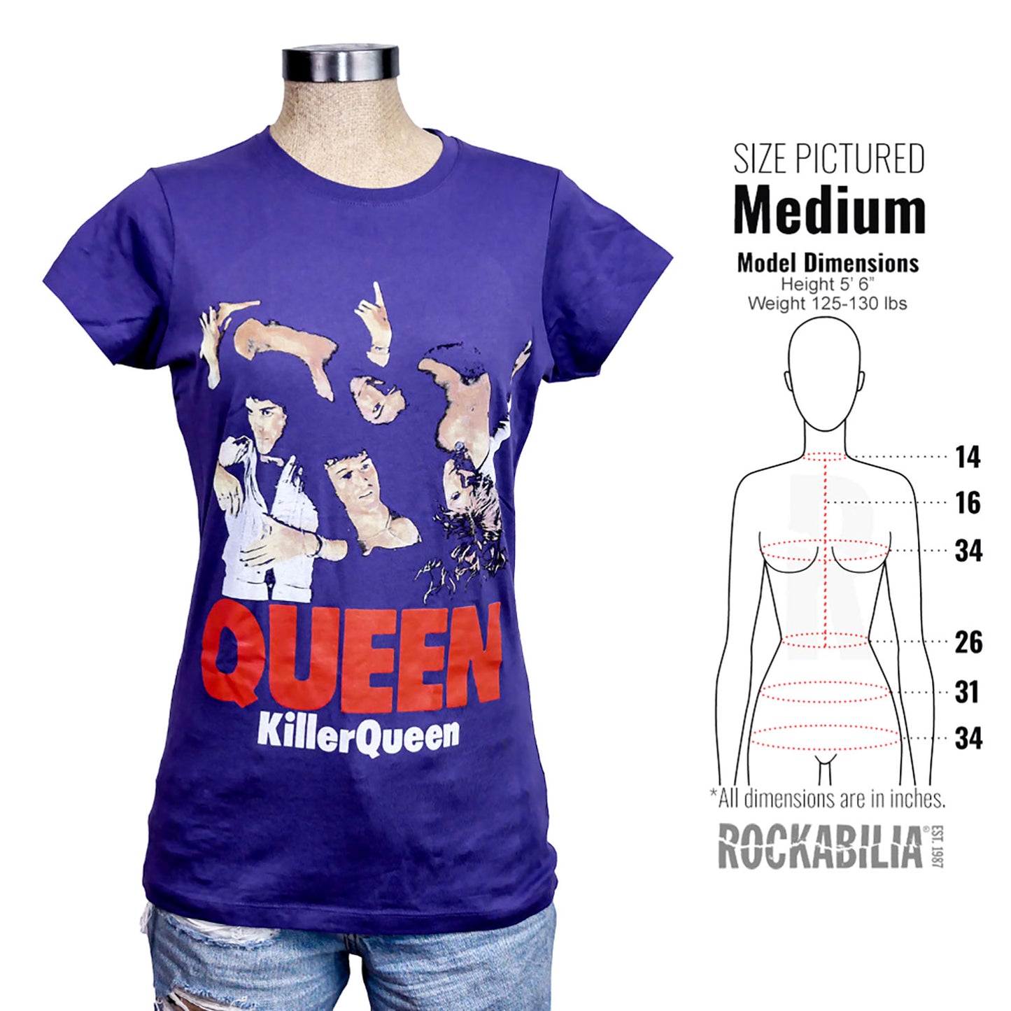 Killer Queen Ladies T-Shirt Junior Top Alt 3