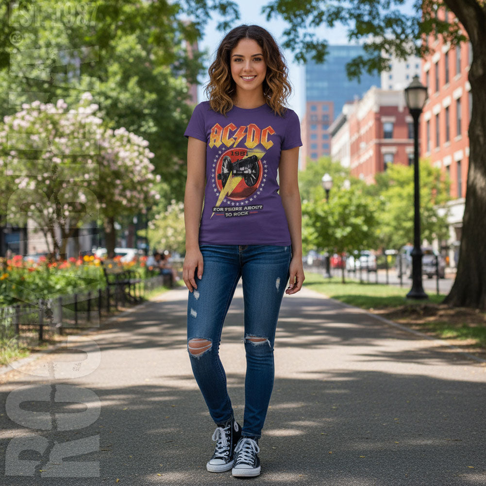 AC/DC For Those About To Rock '81 Ladies T-Shirt Junior Top Alt 2