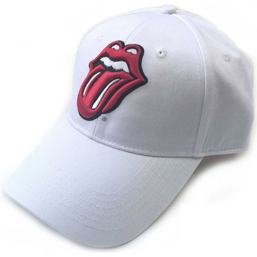 Rolling Stones Classic Tongue (White) Baseball Cap Front