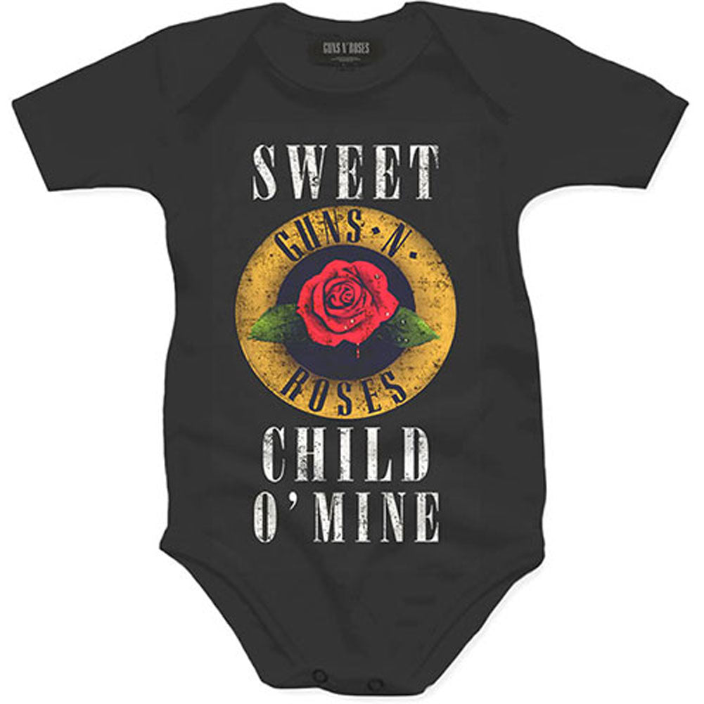 Guns N Roses Child O' Mine Rose Kids Baby Grow Bodysuit Front
