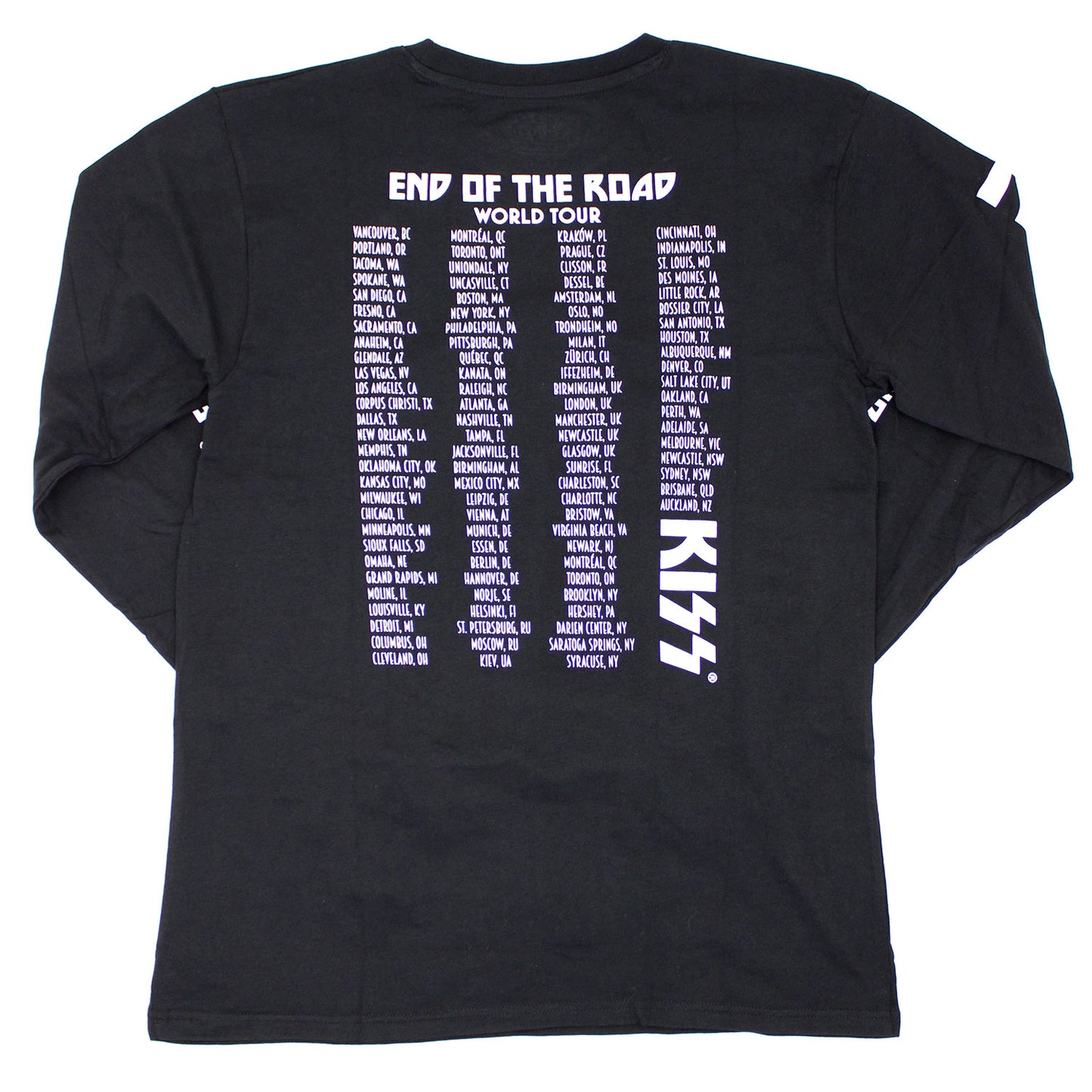 KISS End Of The Road Tour (Back & Sleeve Print) Long Sleeve Back