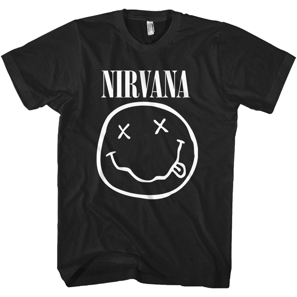 Nirvana White Smile Face Logo Slim Fit T-shirt Front