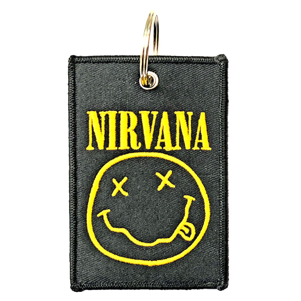 Nirvana Smiley (Double Sided Patch) Embroidered Key Chain Front