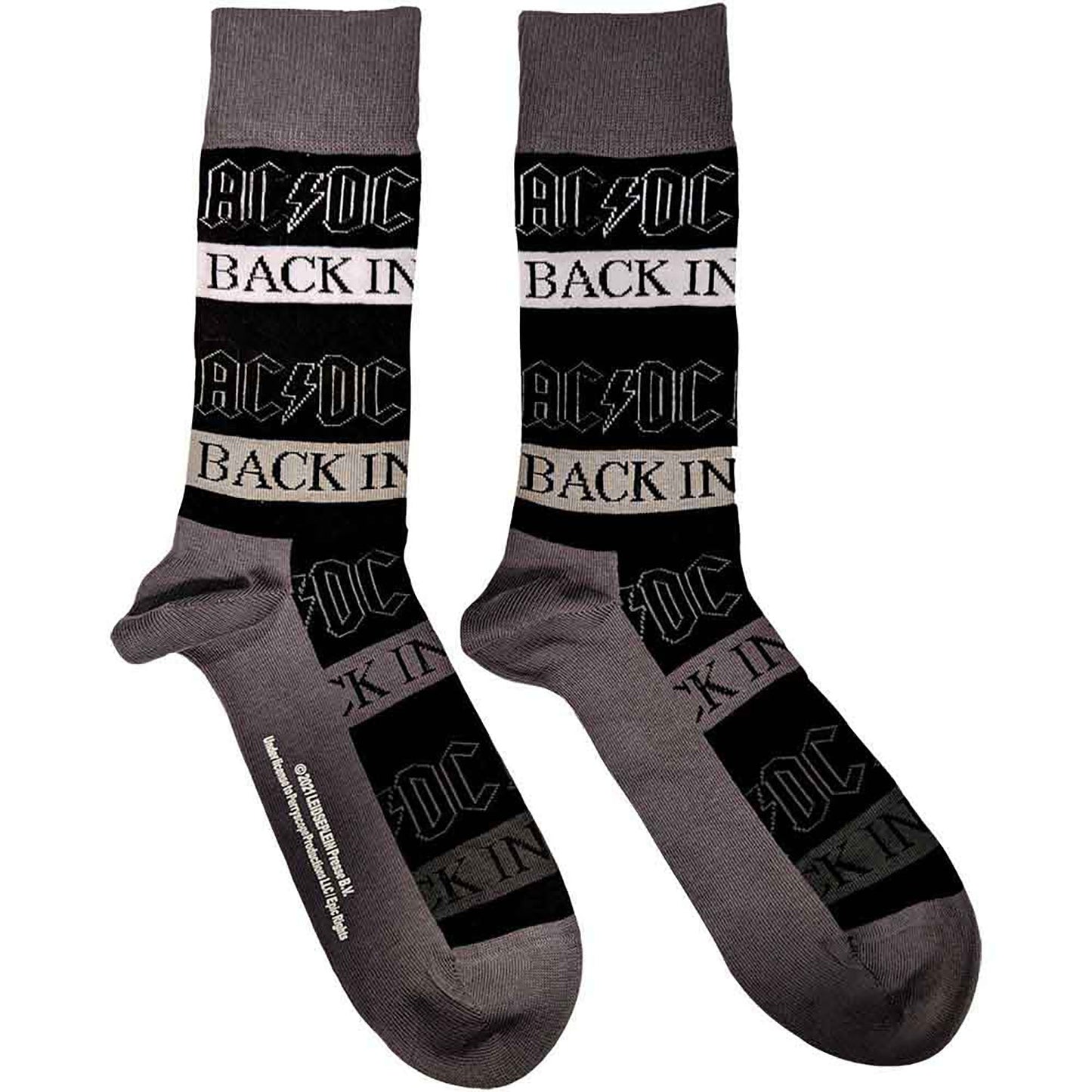 AC/DC Back In Black (US Men's Shoe Size 8 - 12) Socks Front