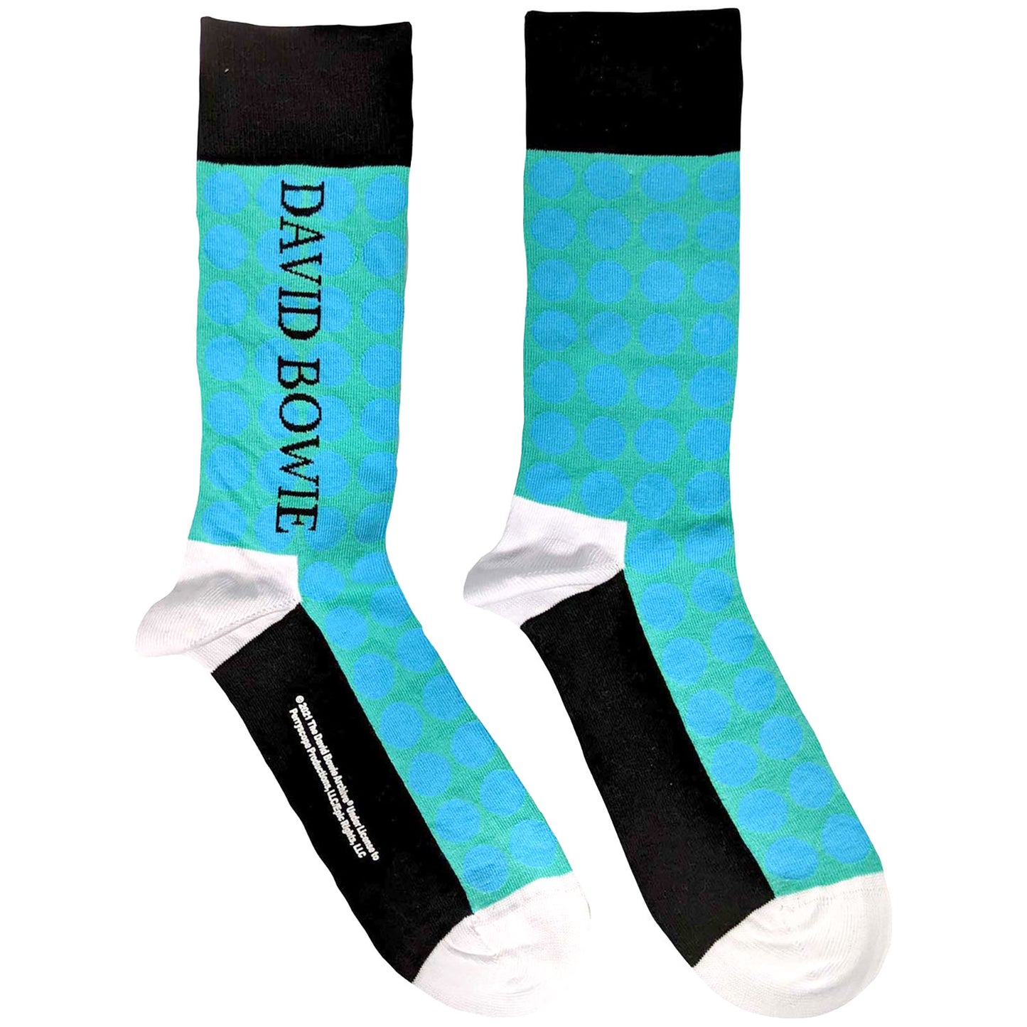 David Bowie Circles Pattern (US Men's Shoe Size 8 - 12) Socks Front