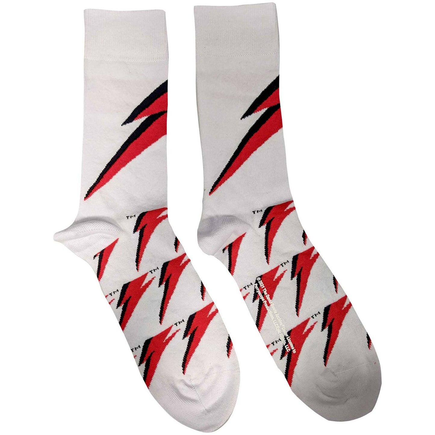 David Bowie Flash (US Men's Shoe Size 8 - 12) Socks Front