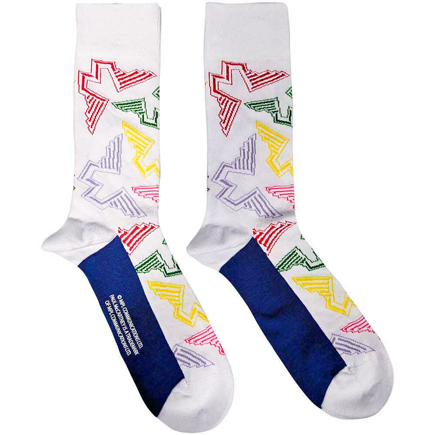 Paul Mccartney Wings Logos (US Men's Shoe Size 8 - 12) Socks Front