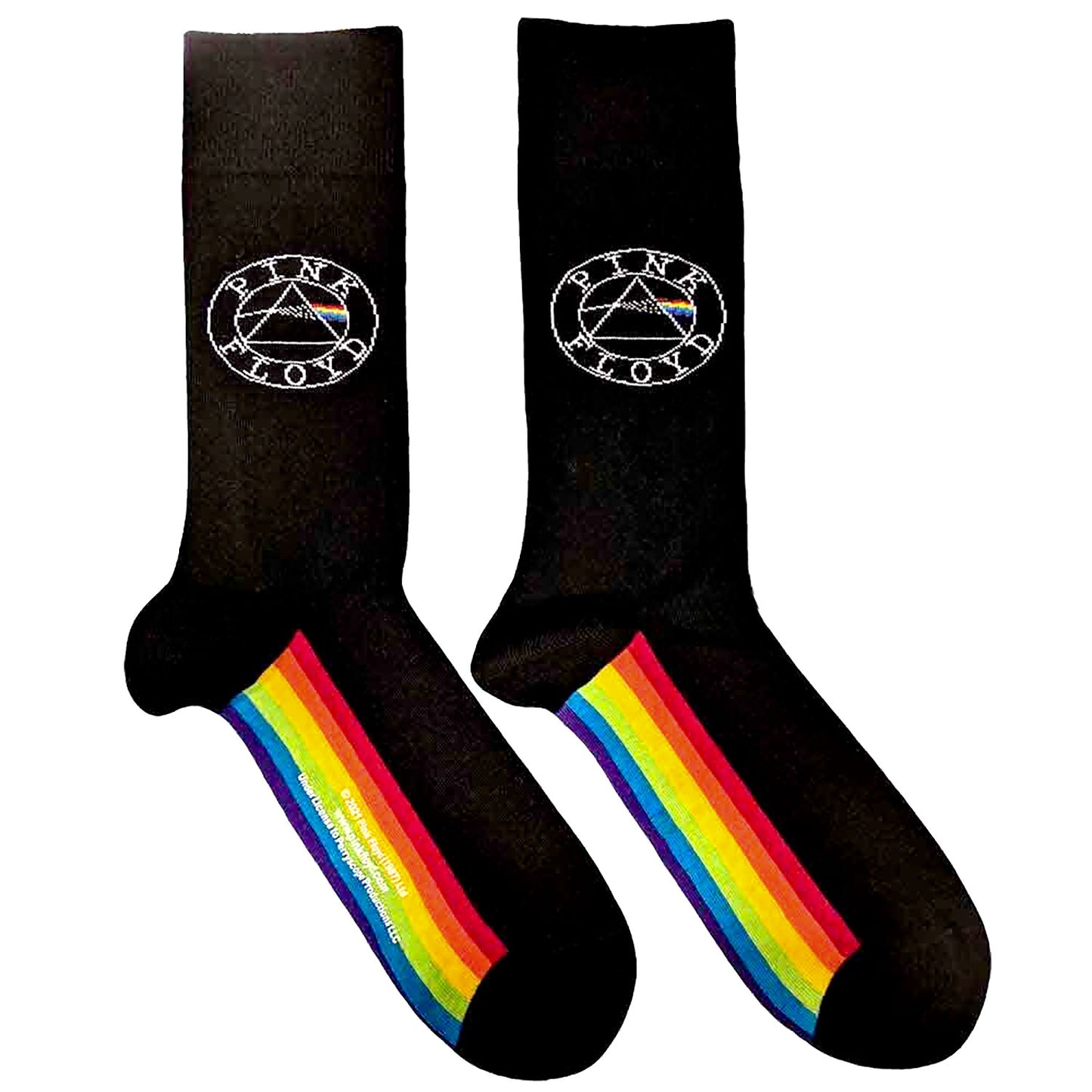 Pink Floyd Spectrum Sole (US Men's Shoe Size 8 - 12) Socks Front