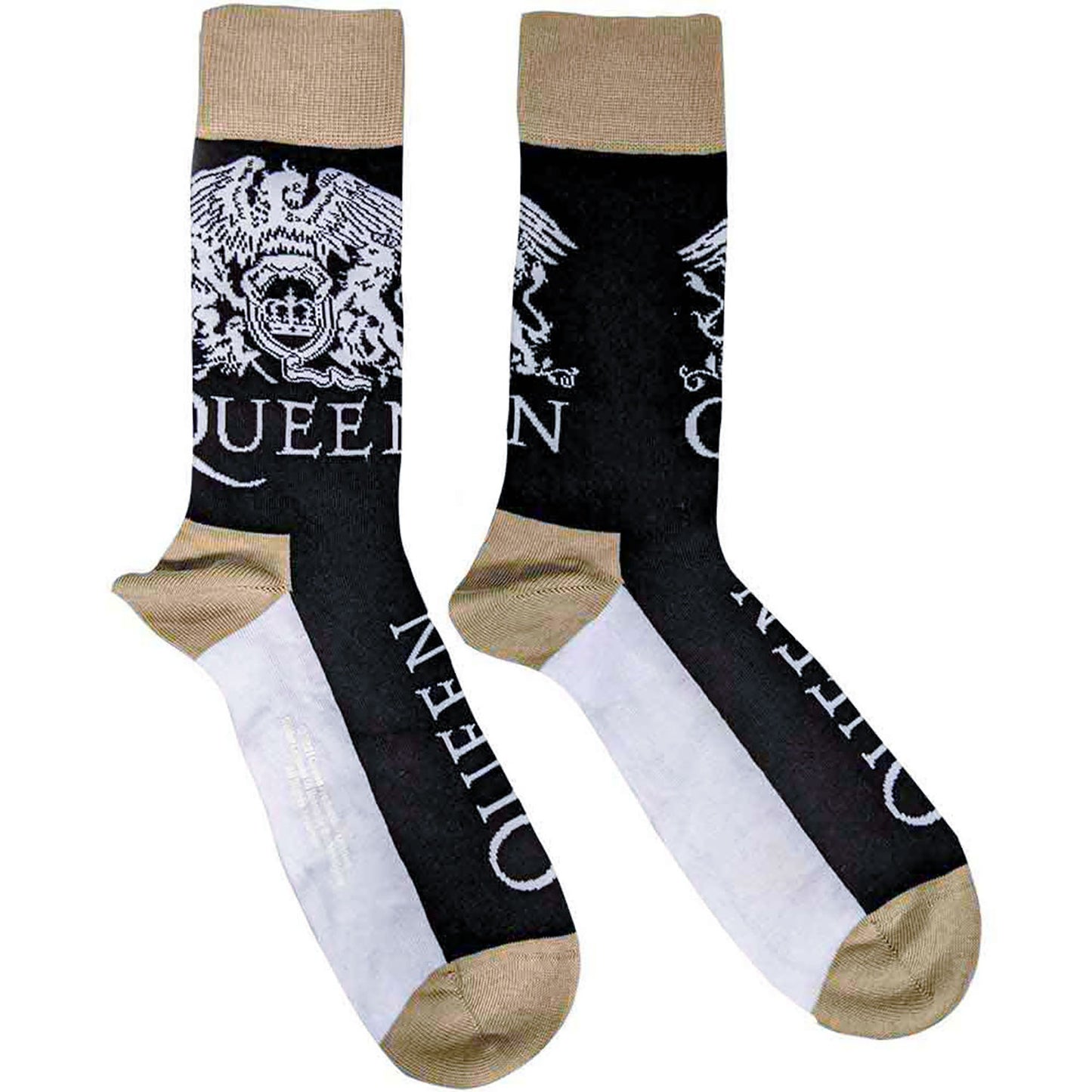 Queen Crest & Logo (US Men's Shoe Size 8 - 12) Socks Front